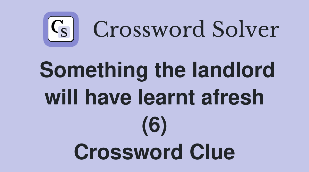 job for landlord in the mail crossword clue